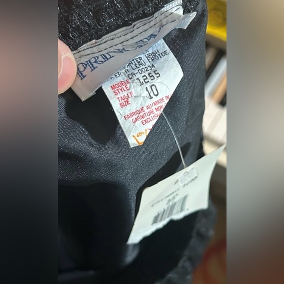 Principles Vintage Black Sheer Floral Lace Pleated Layered Skirt Made in Canada - Picture 12 of 14